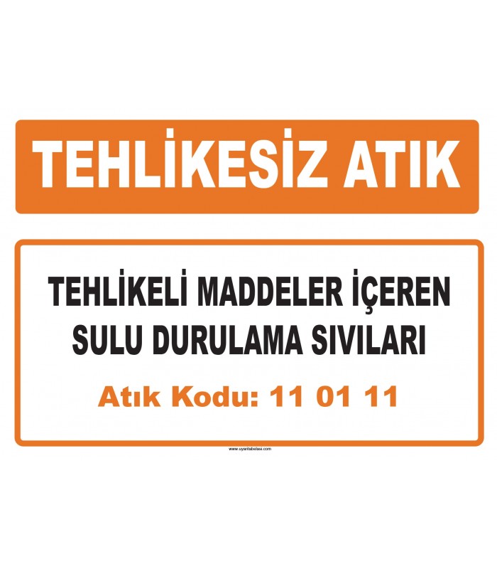 MA 110111 - Tehlikeli maddeler içeren sulu durulama sıvıları