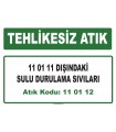 A110112 - 11 01 11 dışındaki sulu durulama sıvıları