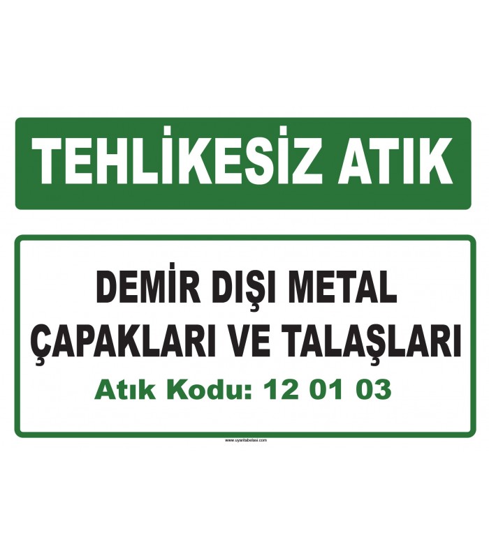 A 120103 - Demir dışı metal çapakları ve talaşları
