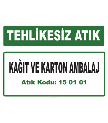 A 150101 - Kağıt ve karton ambalaj