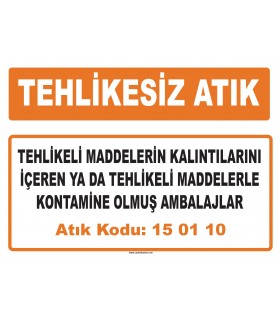 MA 150110 - Tehlikeli maddelerin kalıntılarını içeren ya da tehlikeli maddelerle kontamine olmuş ambalajlar