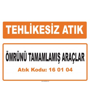 MA 160104 - Ömrünü tamamlamış araçlar