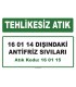 A 160115 - 16 01 14 dışındaki antifriz sıvıları