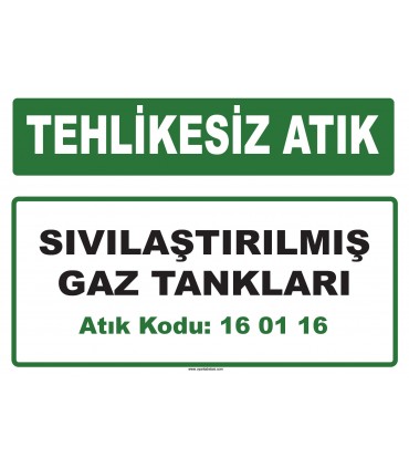 A 160116 - Sıvılaştırılmış gaz tankları