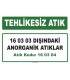 A 160304 - 16 03 03 dışındaki anorganik atıklar