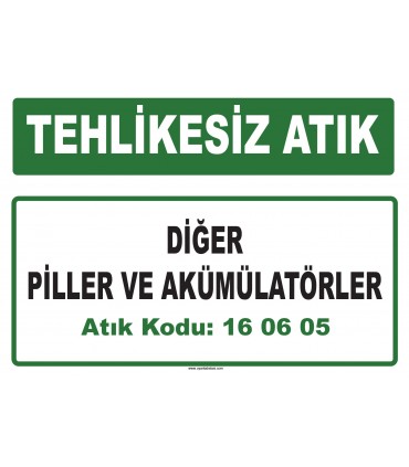 A 160605 - Diğer piller ve akümülatörler