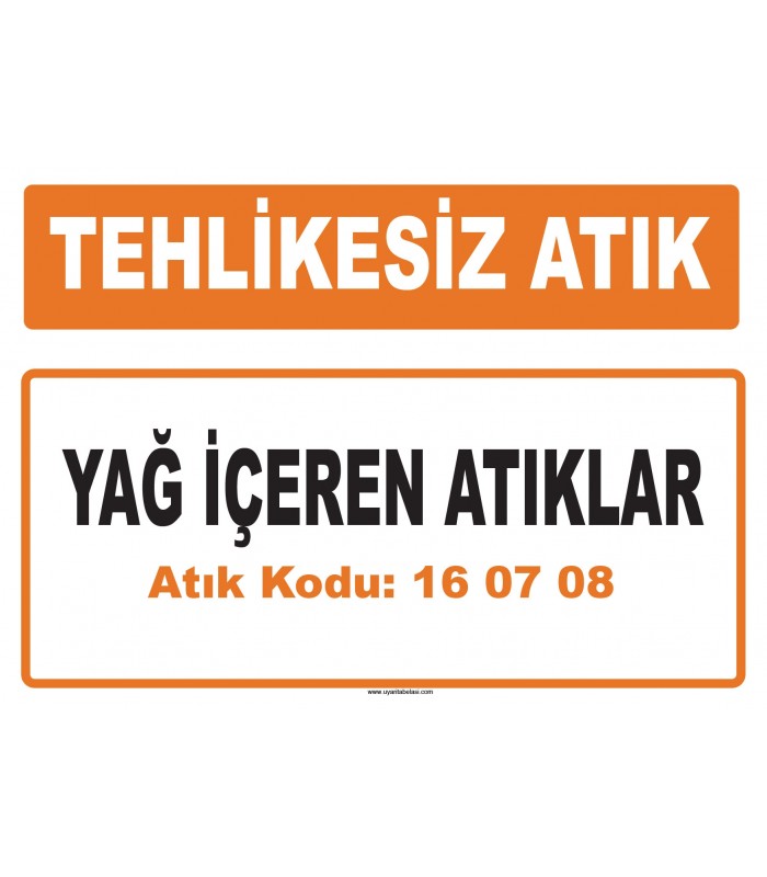 MA 160708 - Yağ içeren atıklar