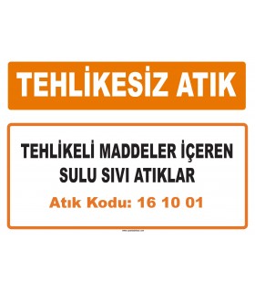 MA 161001 - Tehlikeli maddeler içeren sulu sıvı atıklar
