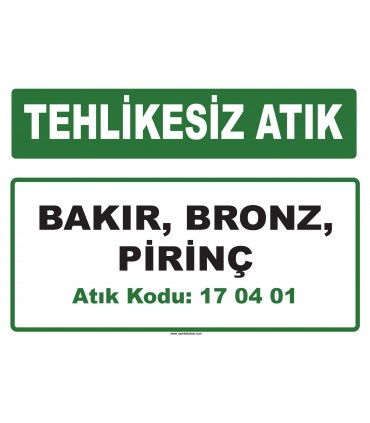 A 170401 - Bakır, bronz, pirinç