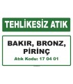 A170401 - Bakır, bronz, pirinç