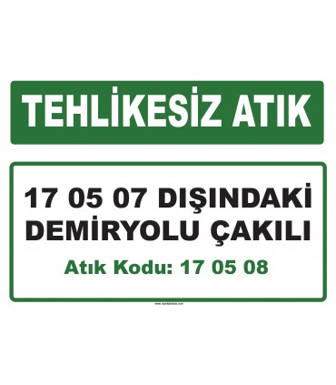 A 170508 - 17 05 07 dışındaki demiryolu çakılı
