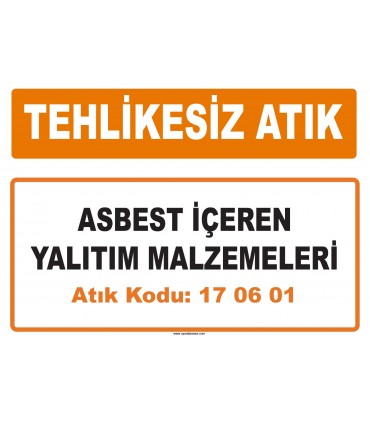 MA 170601 - Asbest içeren yalıtım malzemeleri