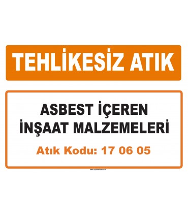 MA 170605 - Asbest içeren inşaat malzemeleri