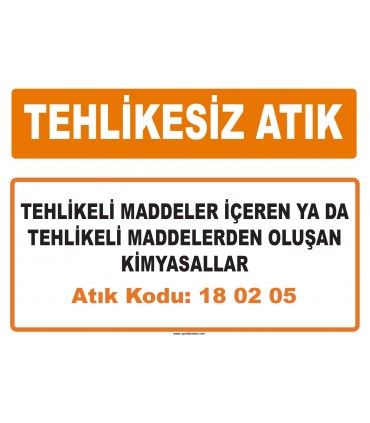 MA 180205 - Tehlikeli maddeler içeren ya da tehlikeli maddelerden oluşan kimyasallar