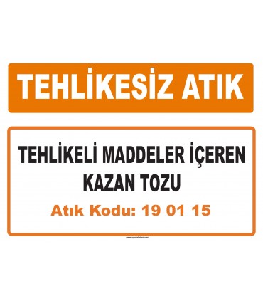 MA 190115 - Tehlikeli maddeler içeren kazan tozu
