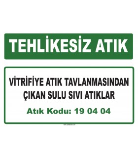 A 190404 - Vitrifiye atık tavlanmasından çıkan sulu sıvı