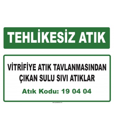 A 190404 - Vitrifiye atık tavlanmasından çıkan sulu sıvı