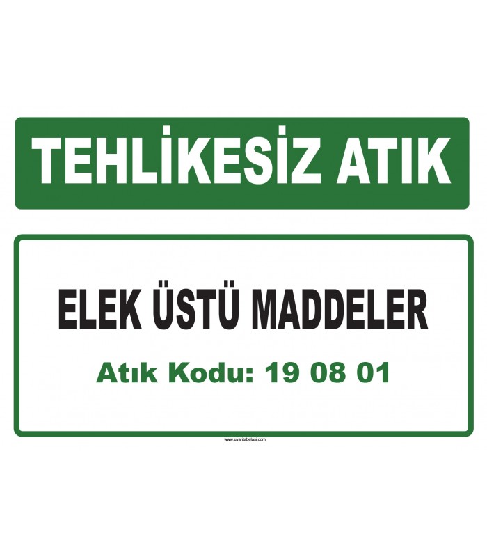 A 190801 - Elek üstü maddeler