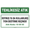 A190905 - Doymuş ya da kullanılmış iyon değtirme reçinesi