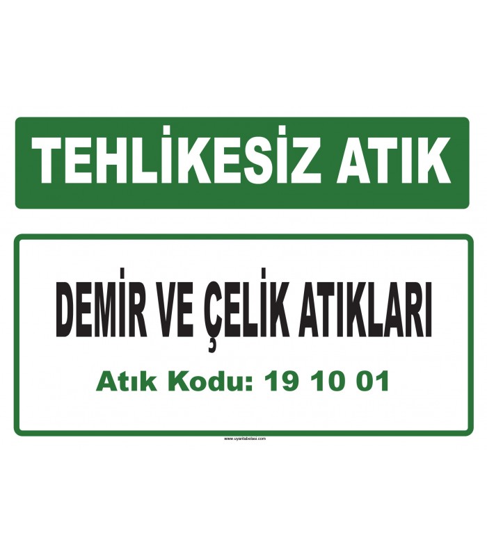 A 191001 - Demir ve çelik atıkları