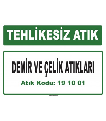 A 191001 - Demir ve çelik atıkları