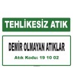 A191002 - Demir olmayan atıklar