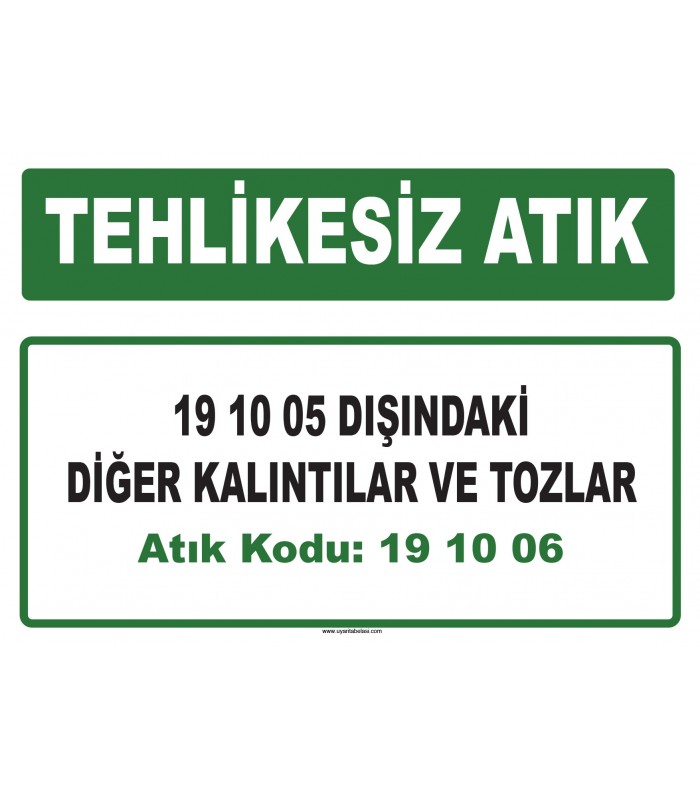 A 191006 - 19 10 05 dışındaki diğer kalıntılar ve tozlar
