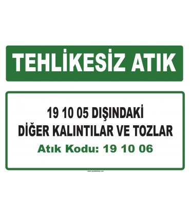 A 191006 - 19 10 05 dışındaki diğer kalıntılar ve tozlar