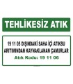 A191106 - 19 11 05 dışındaki saha içi atıksu arıtımından kaynaklanan çamurlar