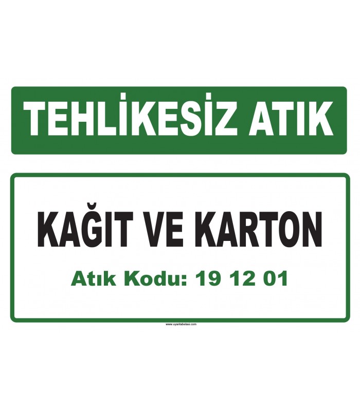 A 191201 - Kağıt ve karton