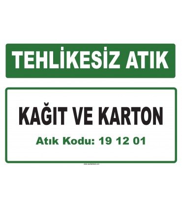 A 191201 - Kağıt ve karton