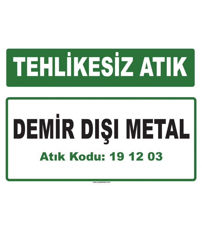 A 191203 - Demir dışı metal