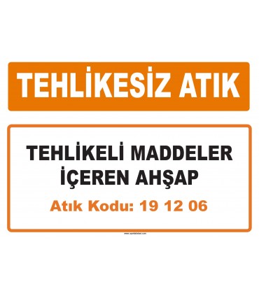 MA 191206 - Tehlikeli maddeler içeren ahşap