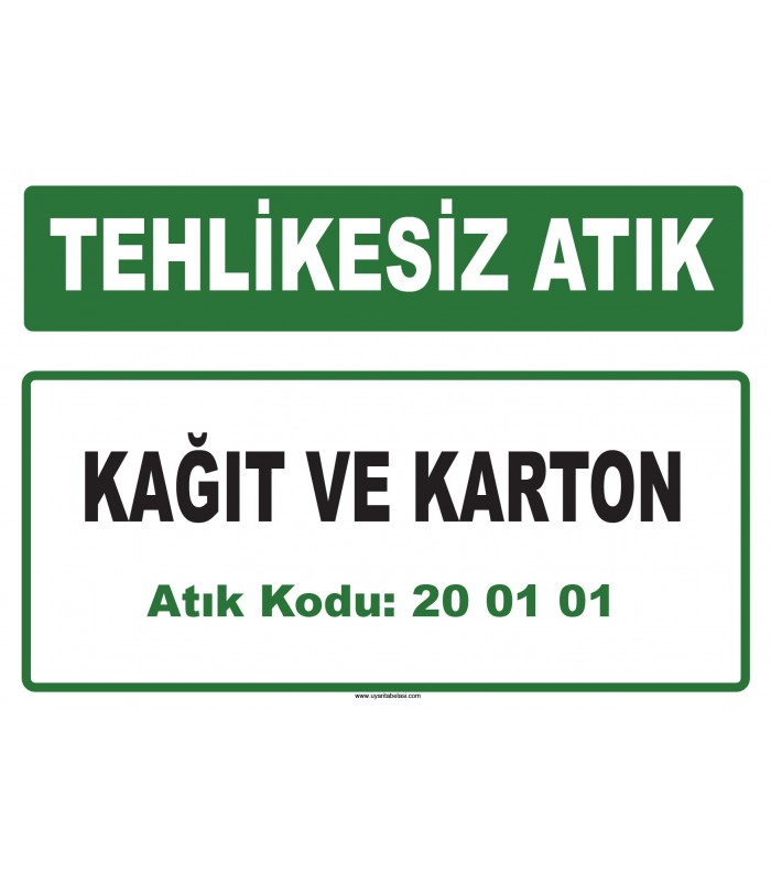 A 200101 - Kâğıt ve karton