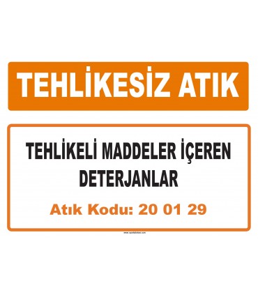 MA 200129 - Tehlikeli maddeler içeren deterjanlar