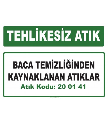 A 200141 - Baca temizliğinden kaynaklanan atıklar