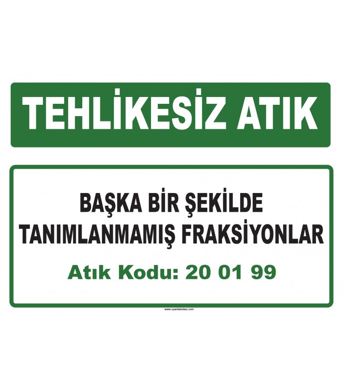 A 200199 - Başka bir şekilde tanımlanmamış fraksiyonlar