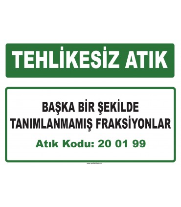 A 200199 - Başka bir şekilde tanımlanmamış fraksiyonlar