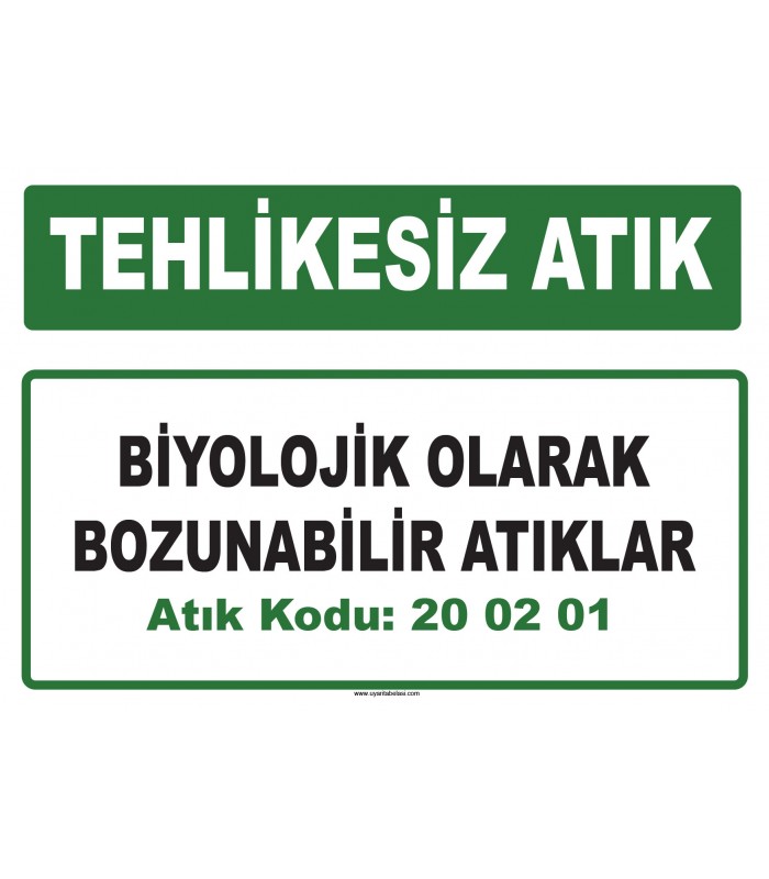 A 200201 - Biyolojik olarak bozunabilir atıklar