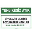 A200201 - Biyolojik olarak bozunabilir atıklar