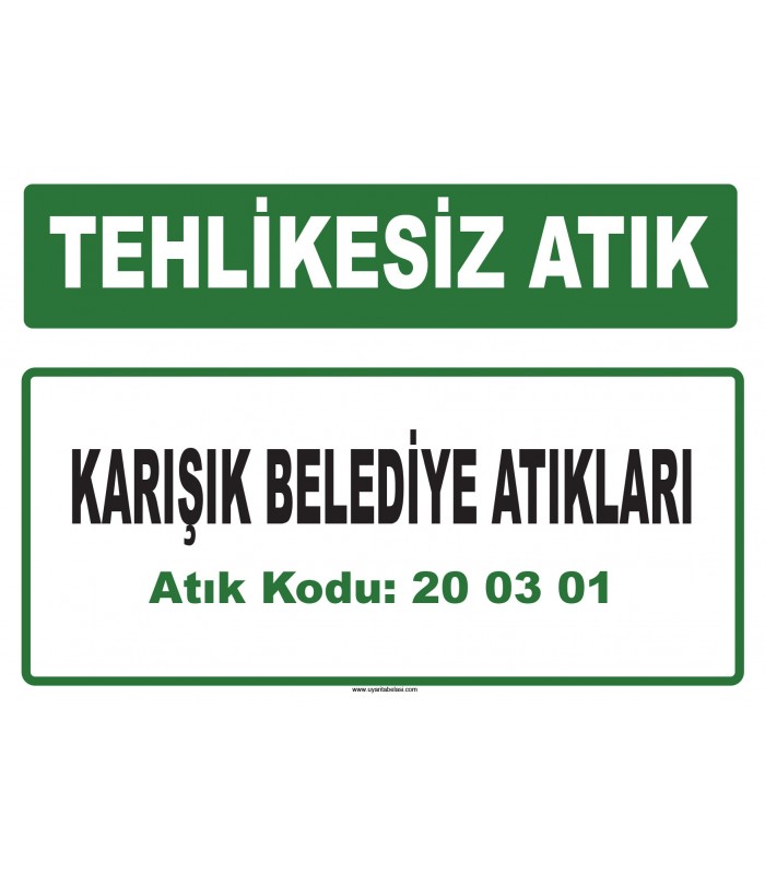 A 200301 - Karışık belediye atıkları