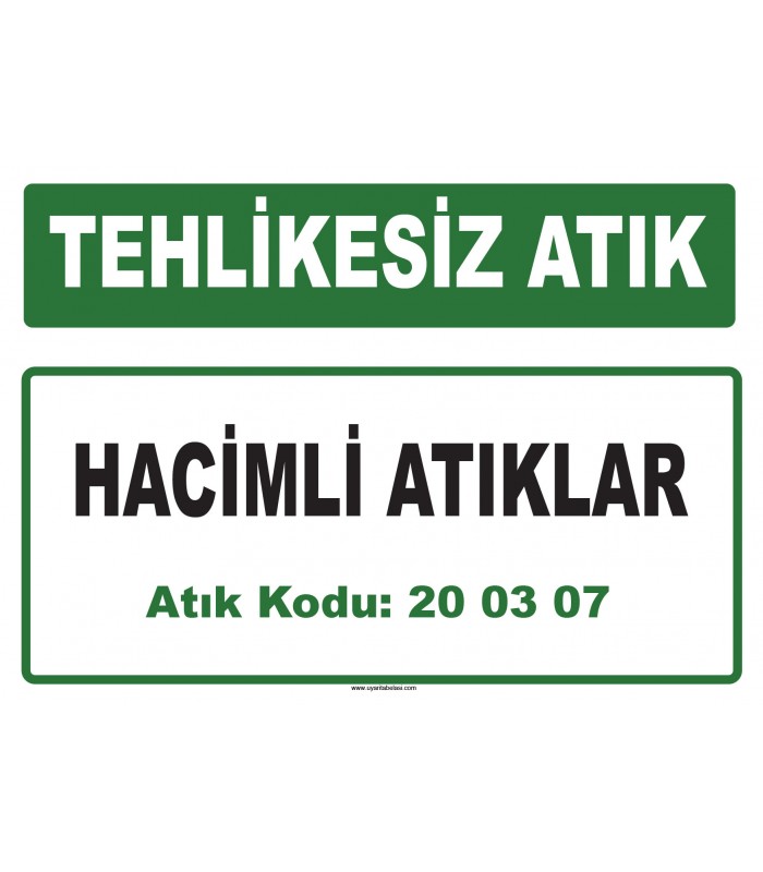 A 200307 - Hacimli atıklar