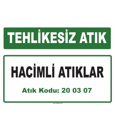 A 200307 - Hacimli atıklar