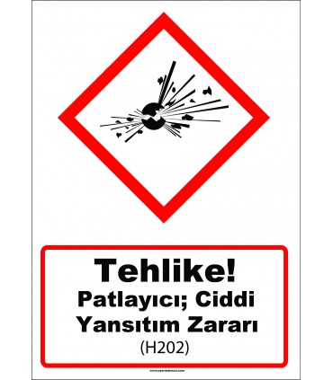 GHS 1013 - Tehlike, Patlayıcı, ciddi yansıtım zararı (H202)