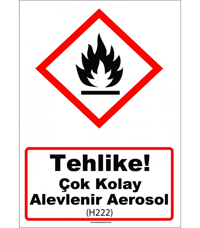 GHS 1017 - Tehlike, Çok Kolay Alevlenir Aerosol (H222)