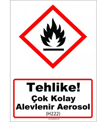 GHS 1017 - Tehlike, Çok Kolay Alevlenir Aerosol (H222)