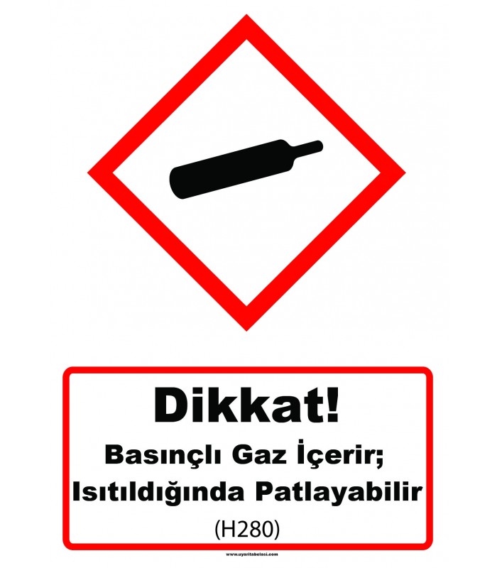 GHS 1020 - Dikkat, Basınçlı gaz içerir, ısıtıldığında patlayabilir (H280)