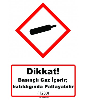 GHS 1020 - Dikkat, Basınçlı gaz içerir, ısıtıldığında patlayabilir (H280)