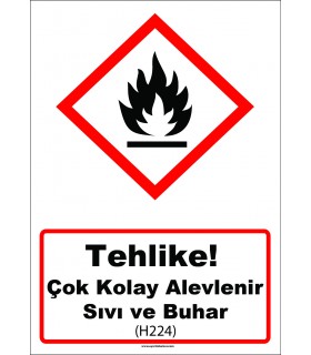 GHS 1022 - Tehlike, Çok kolay alevlenir sıvı ve buhar (H224)