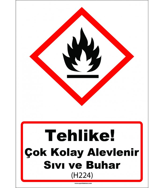 GHS 1022 - Tehlike, Çok kolay alevlenir sıvı ve buhar (H224)